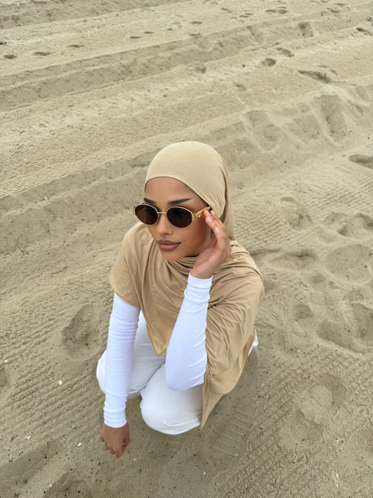 Sand | Bamboo Jersey Hijab Set