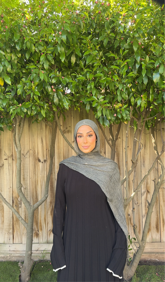 Stone Grey Textured Hijab