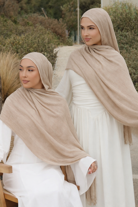 Cashmere Sand | Textured Hijab Set