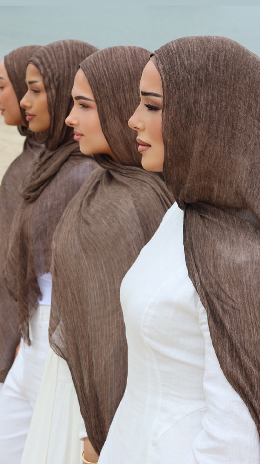 Chocolate | Textured Hijab Set