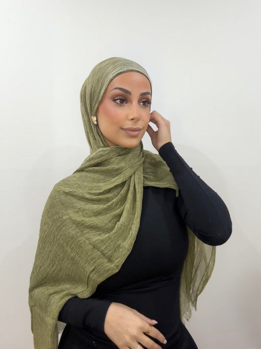 Olive Textured Hijab