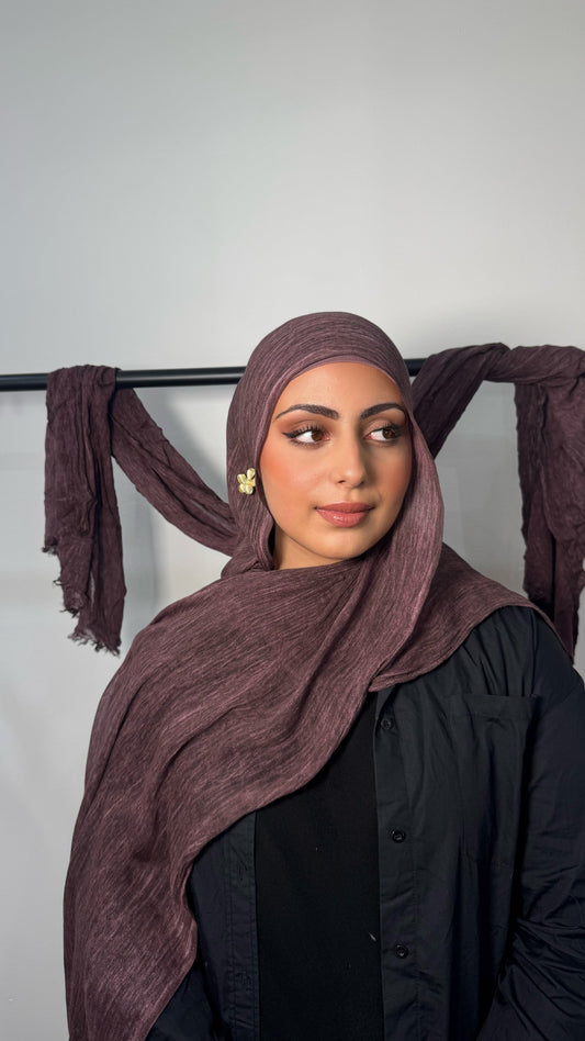 Plum Textured Hijab