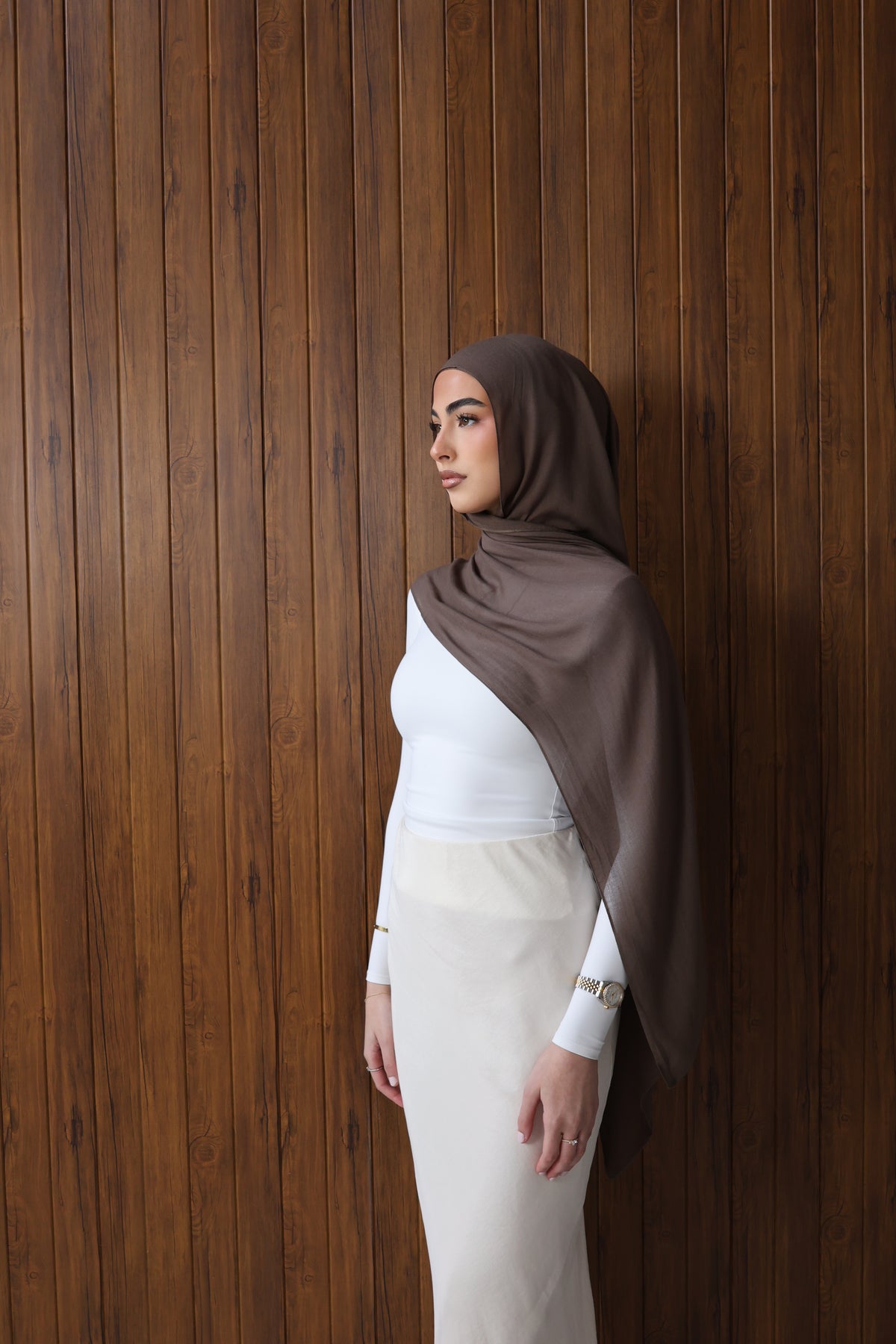 Ash Brown | Modal Hijab Set        Pre Order