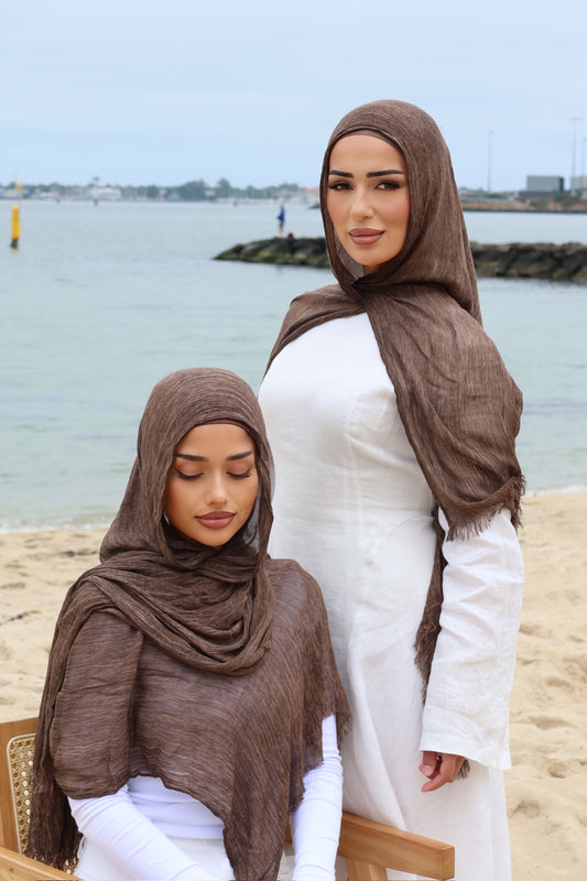 Chocolate | Textured Hijab Set