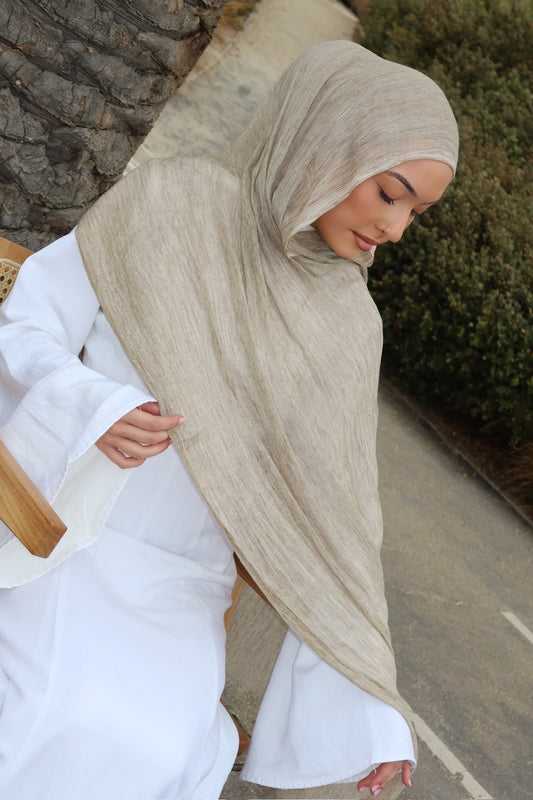 Normad Taupe | Textured Hijab Set