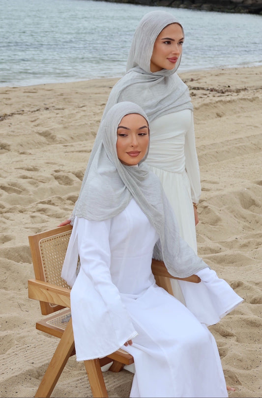 Stone Grey | Textured Hijab Set